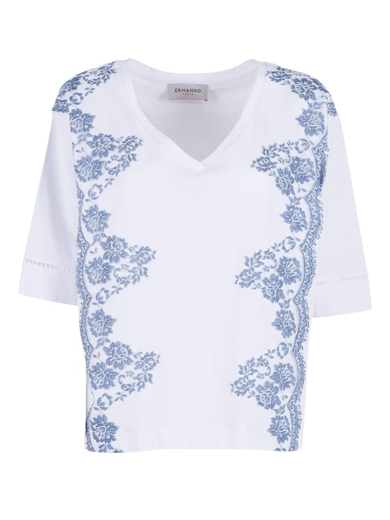 Ermanno Scervino Short Sleeve Embroidered T-Shirt