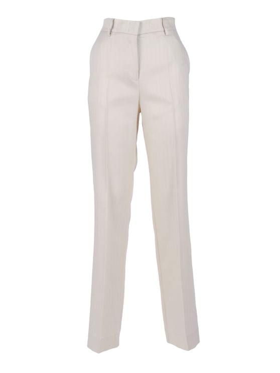 Ermanno Scervino Straight Leg Herringbone Straight-Leg Pants