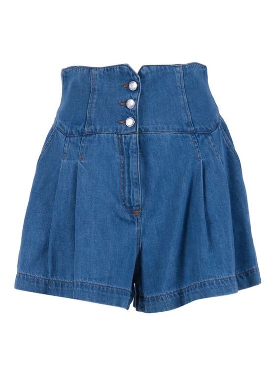 Ermanno Scervino High Waisted Corset Denim Shorts