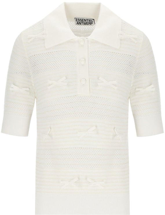 Essentiel Antwerp ESSENTIEL ANTWERP JARTS IVORY KNITTED POLOSHIRT