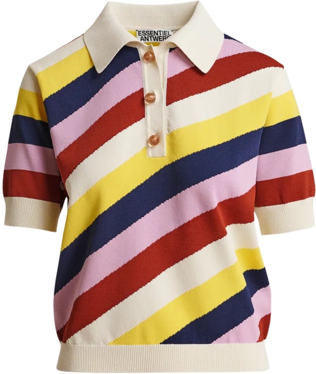 Essentiel Antwerp Essentiel Antwerp Jacquard Polo Polos Off White Jollow