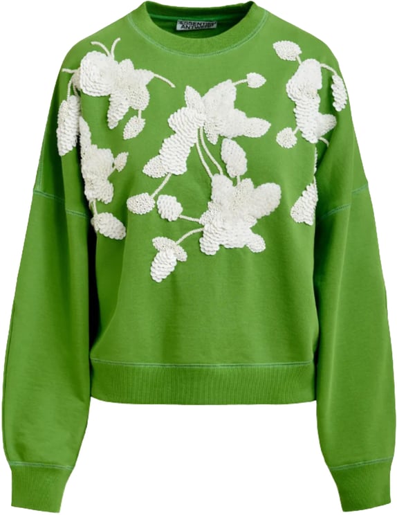 Essentiel Antwerp Essentiel Antwerp Embroidered Sweatshirt  Groen Jaga