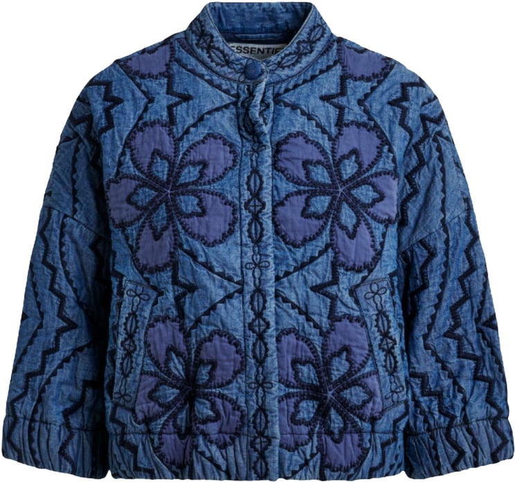 Essentiel Antwerp Essentiel Antwerp Quilted Denim Jacket Spijkerjassen Blauw Jatropha