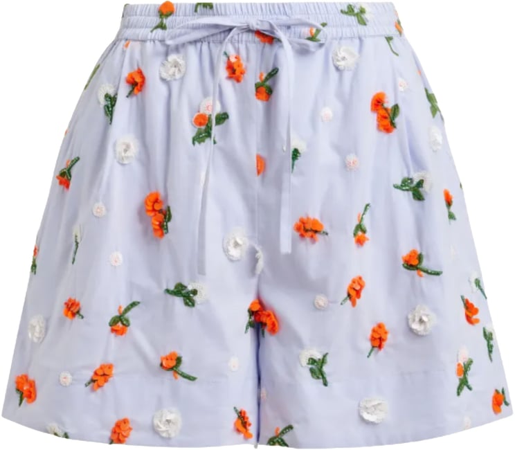 Essentiel Antwerp Essentiel Antwerp Embroidered Mini Shorts Shorts Lichtblauw Jelena