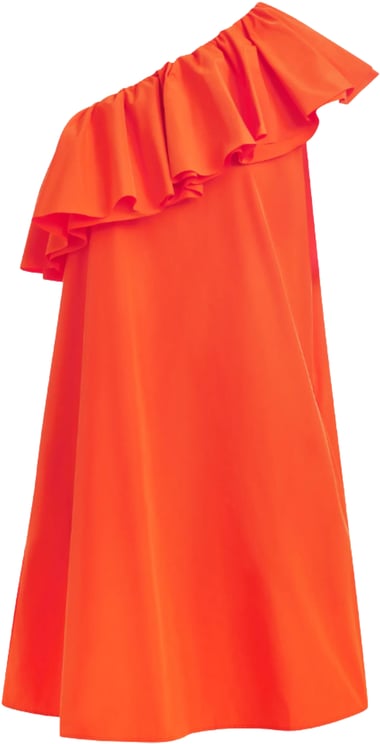 Essentiel Antwerp Essentiel Antwerp Asymmetric Ruffle Dress Jurken Oranje Juicer