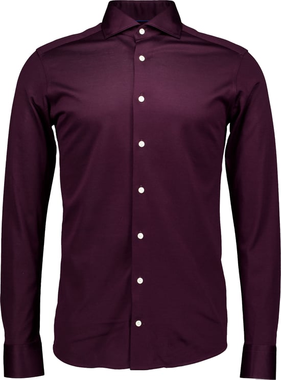 Eton Eton Filo Di Scozia Knit Shirt Lange Mouw Overhemden Bordeaux 100014987