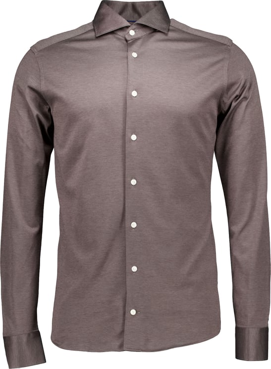 Eton Eton Filo Di Scozia Knit Shirt Lange Mouw Overhemden Donkerbruin 100014987
