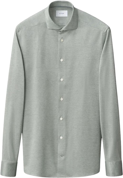 Eton Eton Filo Di Scozia Knit Shirt Lange Mouw Overhemden Lichtgroen 100014987