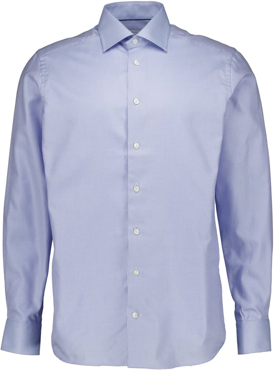 Eton Eton Semi Solid Signature Twill Shirt Lange Mouw Overhemden Lichtblauw 100015103