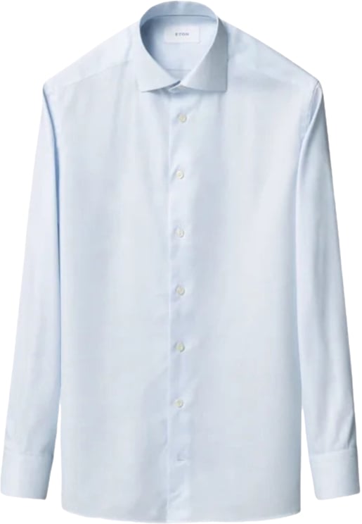 Eton Eton Semi Solid Cotton Lyocell Shirt Lange Mouw Overhemden Lichtblauw 100015130