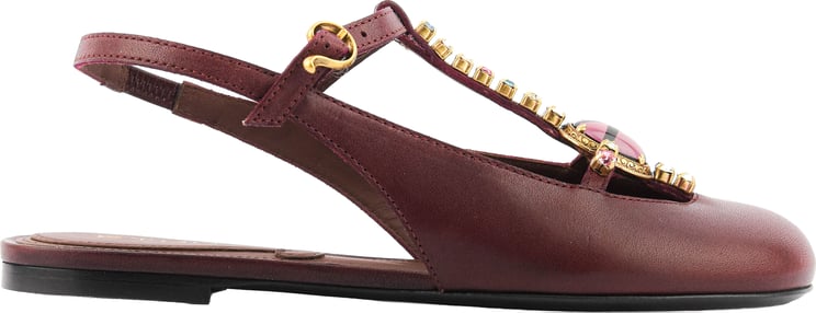 Etro T-bar Slingback Ballerina Bordeaux