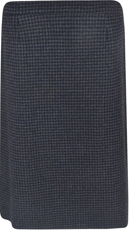 Etro Houndstooth Wool Mini Back Zipper Skirt