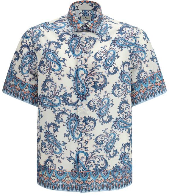 Etro Etro Blue Cotton Pattern Shirt