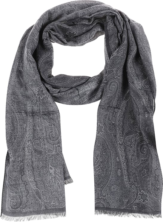 Etro Paisley Scarf Grey