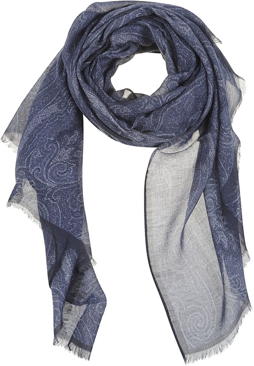Etro Paisley Scarf Blue