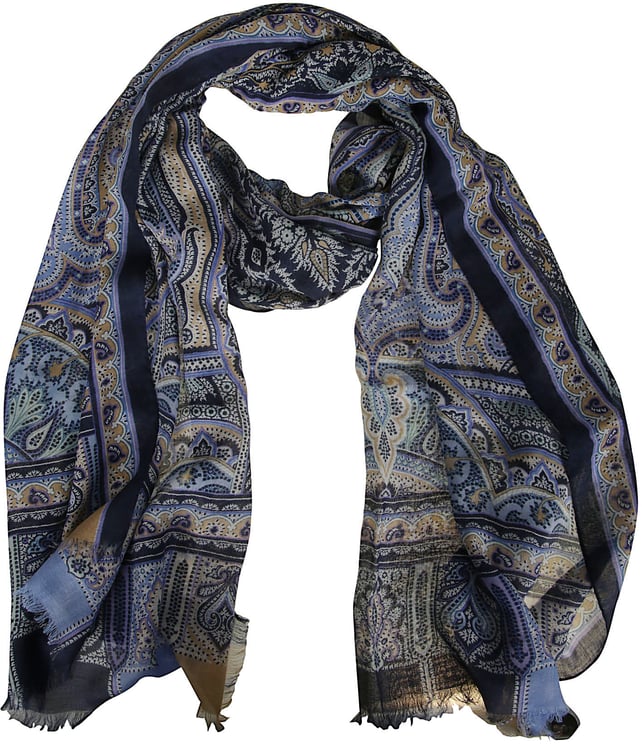Etro Paisley Scarf Blue