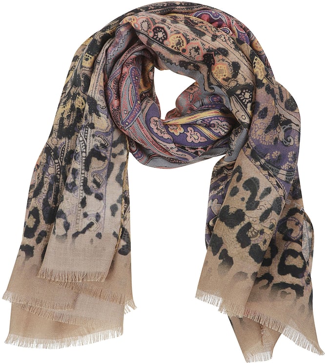 Etro Dégradé Animalier Scarf Multicolour