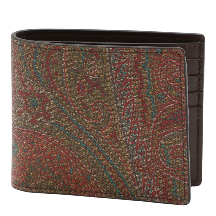 Etro Paisley Pattern Bifold Wallet With Multiple Card Slots
