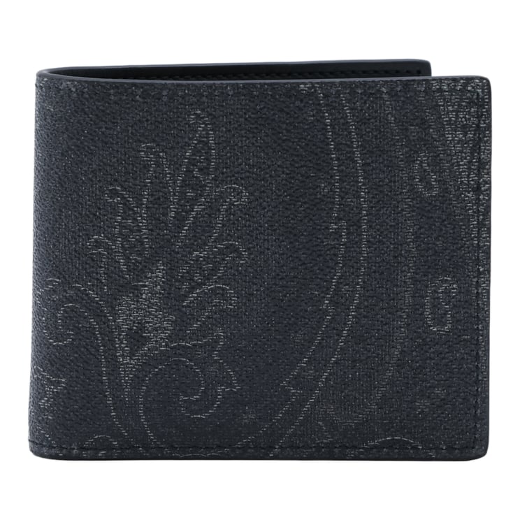 Etro Textured Bifold Wallet With Paisley Embossing