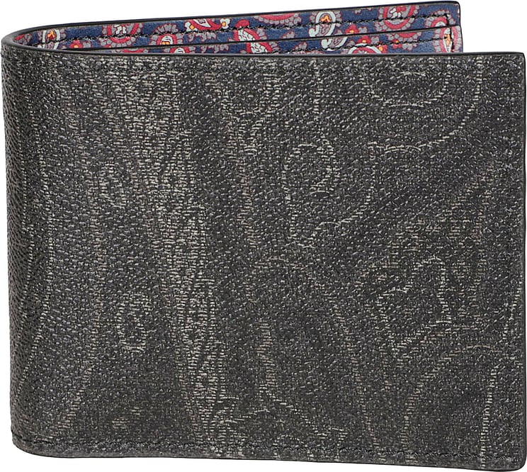 Etro Arnica Paisley Print Wallet Black