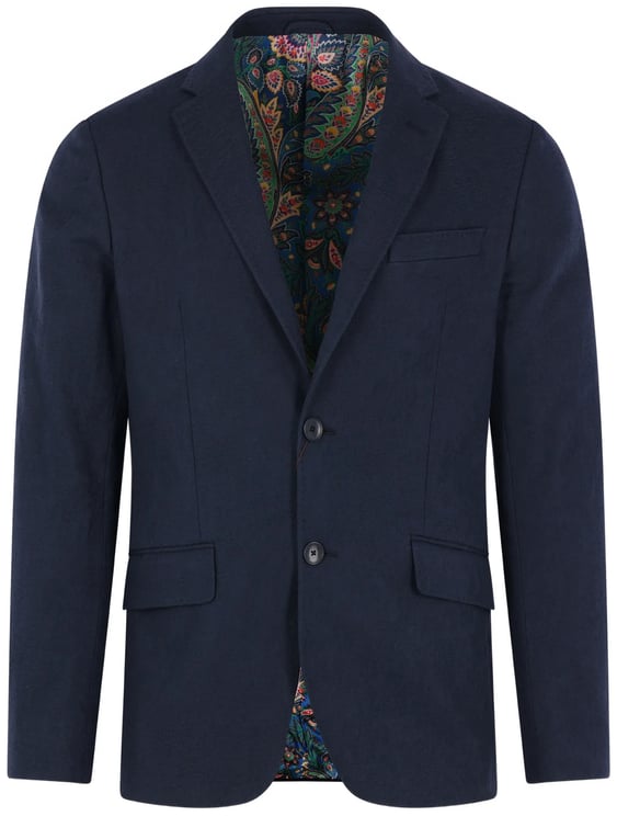 Etro Roma Jacket Blue Tailored Paisley-Lined Blazer