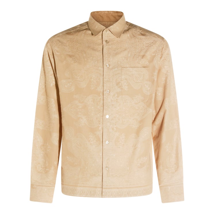 Etro Beige Paisley Jacquard Shirt with Classic Collar and Button-Down Front