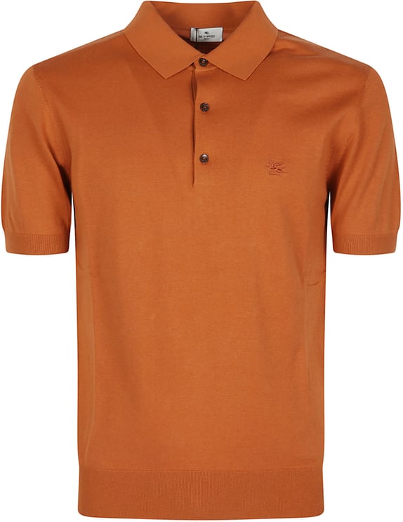 Etro Short Sleeve Pegaso Logo Polo Shirt Yellow