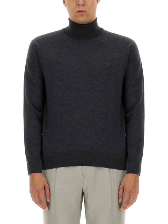 Etro Fitted Grey Wool Turtleneck