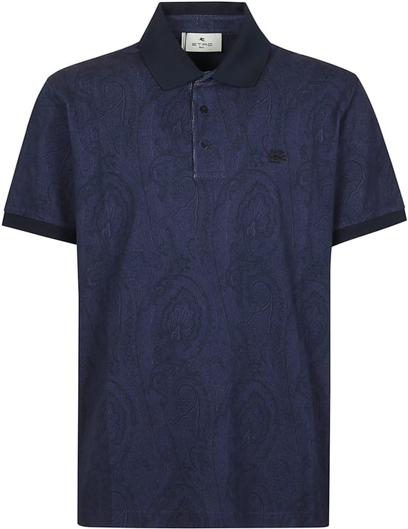 Etro Short Sleeve Roma Polo Shirt Blue