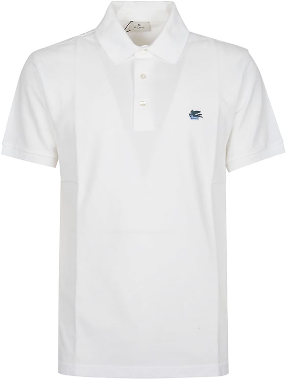 Etro Short Sleeve Plain Pegaso Embroidery Logo  Roma Polo Shirt White