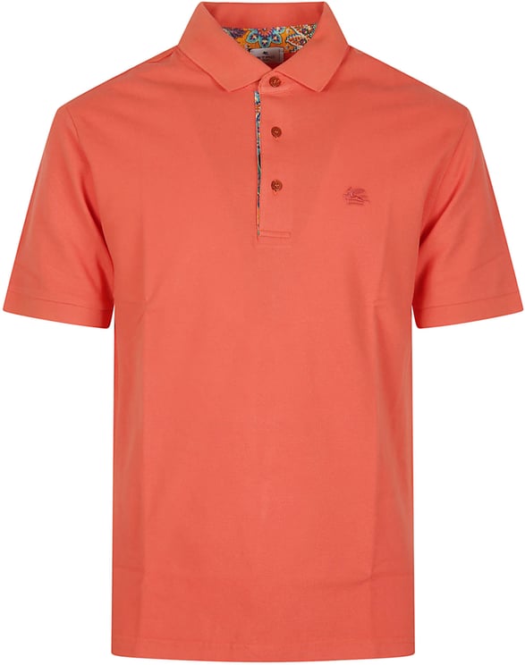 Etro Short Sleeve Pegaso Logo Roma Polo Shirt Yellow