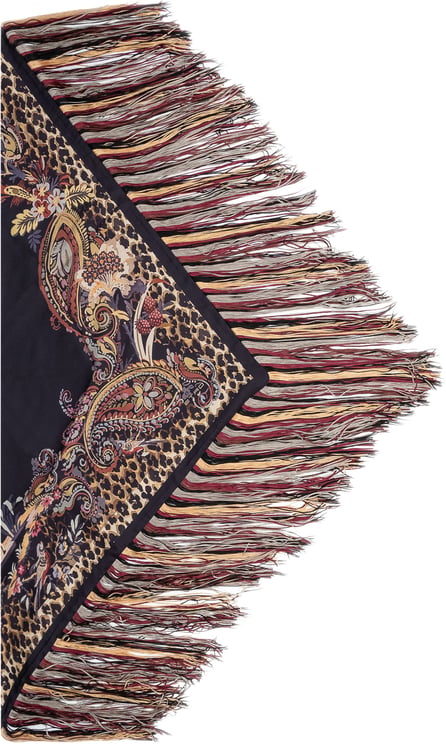 Etro Foulard con Stampa Paisley e Frange