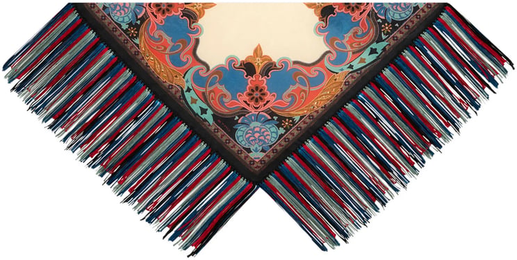Etro Foulard Stampato con Frange Lunghe