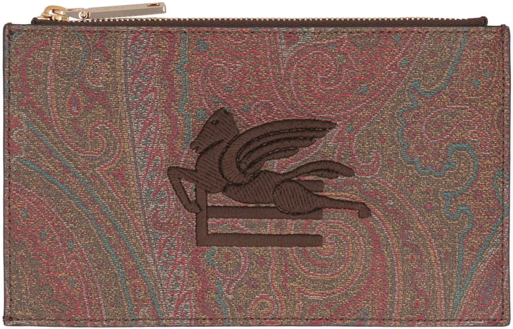 Etro Logo print flat pouch
