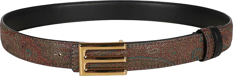 Etro Arnica Reversible Logo Belt Black