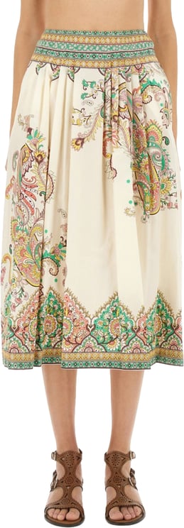 Etro Paisley Print Midi Skirt