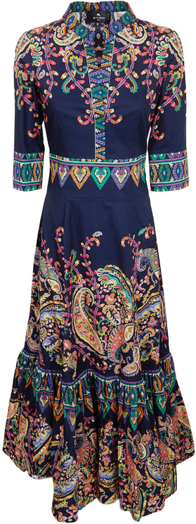 Etro ETRO WOMEN`S MAXI SHIRT DRESS WITH HEM FLOUNCE