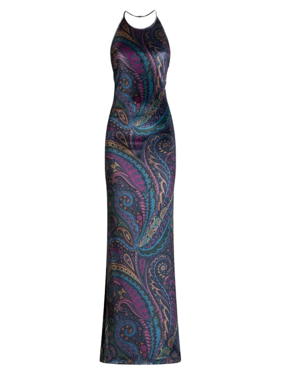 Etro Multicolor Paisley Polyester Maxi Dress