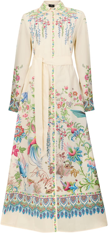 Etro Long cotton dress with print