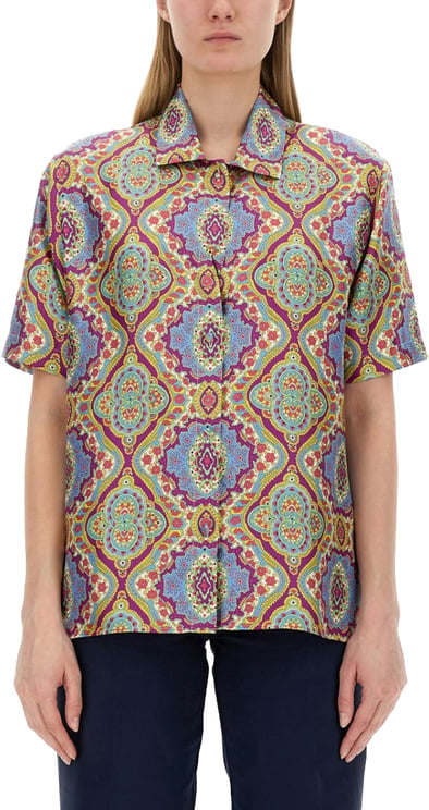 Etro Vibrant Printed Silk Shirt