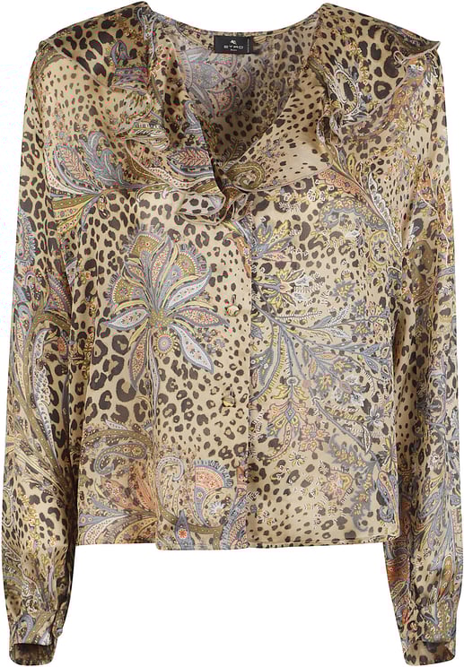 Etro Long Sleeve Flared Shirt Brown
