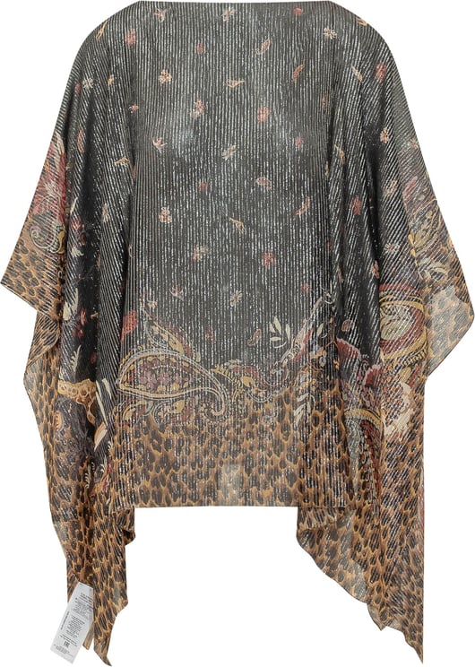 Etro Poncho con Motivi Floreali e Animalier