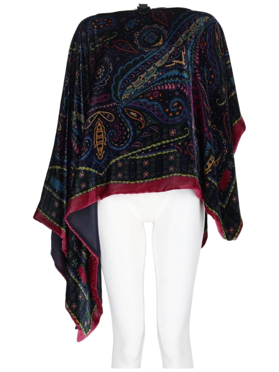 Etro Asymmetrical Hemline Multicolored Paisley Top