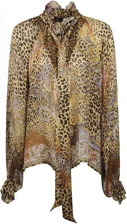 Etro Animalier Motif Blouse Brown
