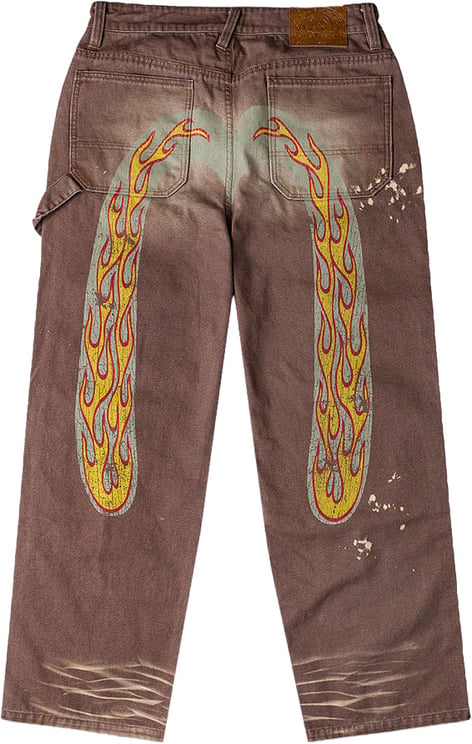Evisu Jeans Heavy Washed And Distressed Daicock Marroni