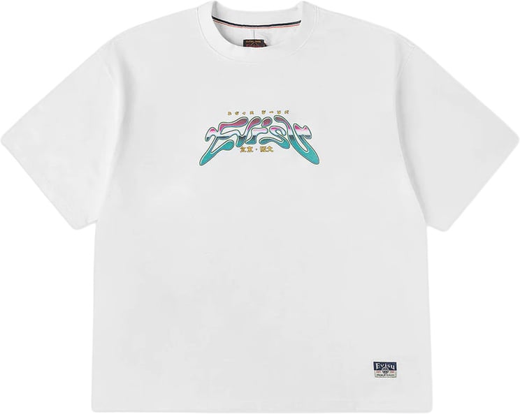 Evisu T-Shirt Neon Leopard Printed Bianca
