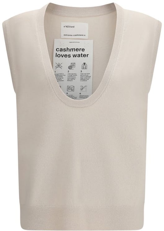 Extreme Cashmere Extreme Cashmere Beige Cashmere Sleeveles Sweater