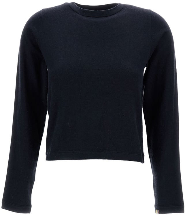 Extreme Cashmere Cropped Cotton-Cashmere Blend Top With Rounded Neckline
