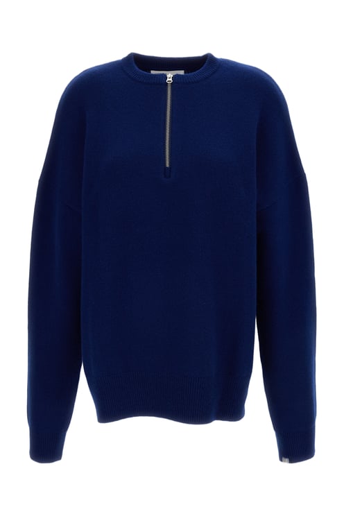 Extreme Cashmere Blue Like Cashmere-Blend Zip-Up Sweater
