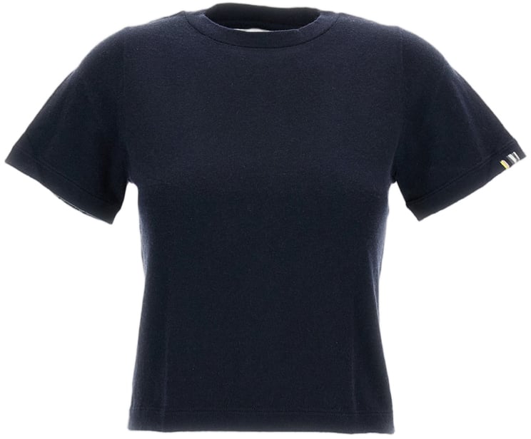 Extreme Cashmere Navy Blue N.267 Tina Cropped T-Shirt